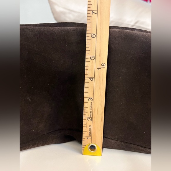 Claudia Firenze Hobo Shoulder Bag Chocolate Brown Suede Studs - Picture 13 of 16